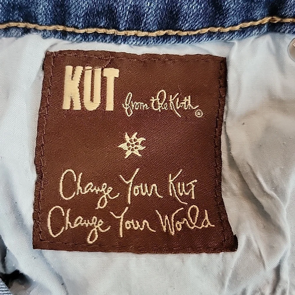 Kut from the Kloth Distressed BARDOT Crop Skinny Boyfriend Jeans Size 4 EUC - Picture 7 of 16